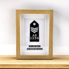 Metropolitan Police Rank Epaulette Box, Personalised Presentation Frame