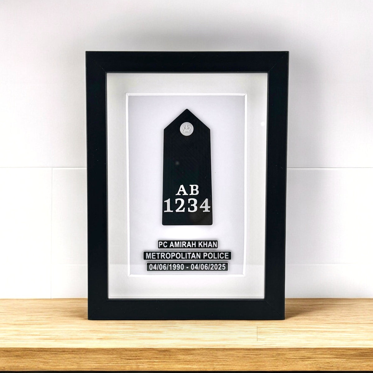 Metropolitan Police Rank Epaulette Box, Personalised Presentation Frame Main image