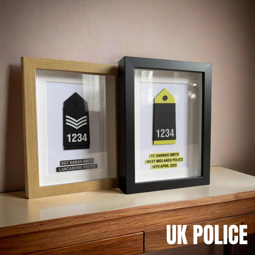 BRITISH POLICE Custom Rank Epaulette Presentation Frame Main image